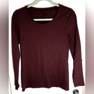 No Boundaries Solid Maroon Long Sleeve T-Shirt